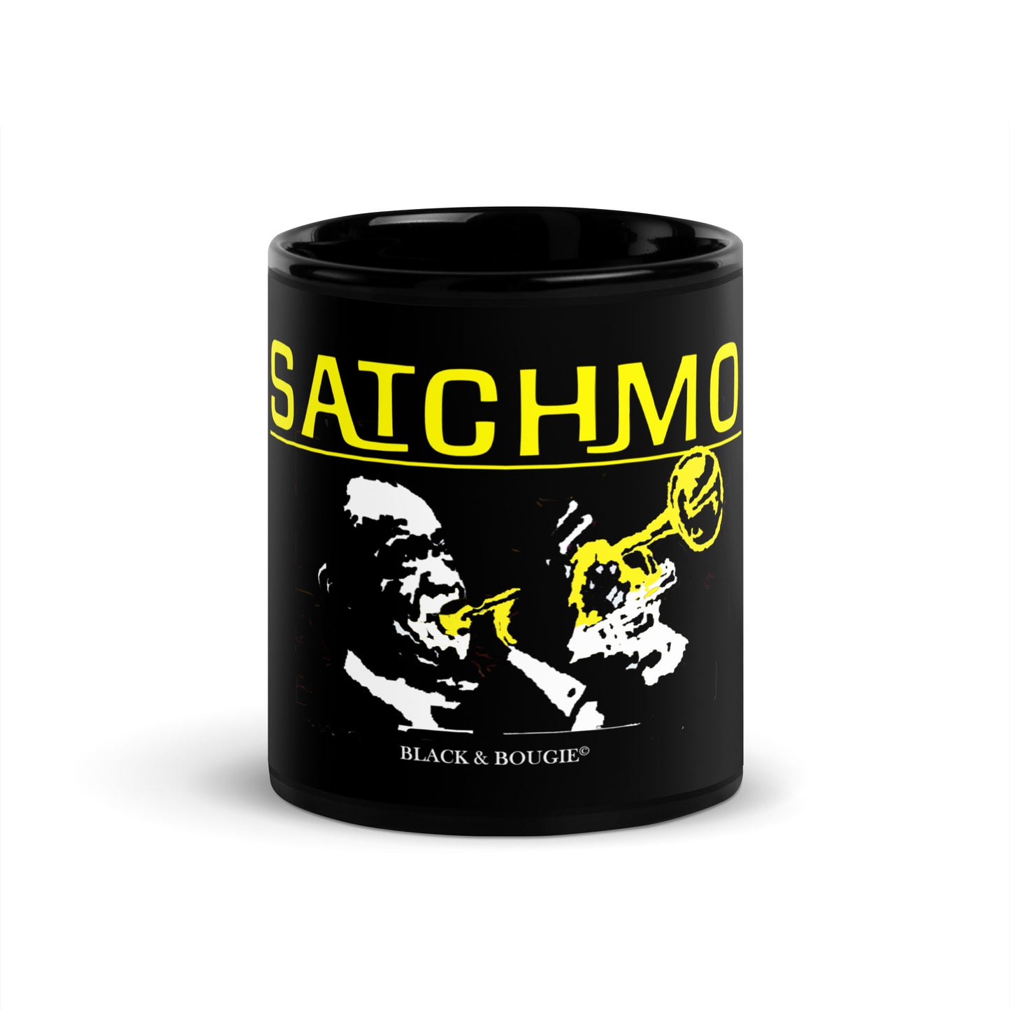 Louis Armstrong Black Glossy Mug