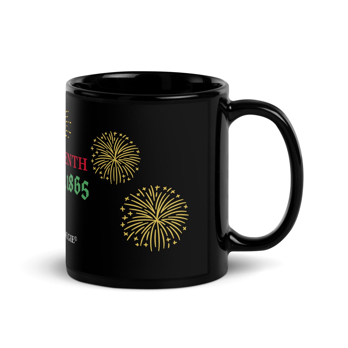 Juneteenth Black Glossy Mug