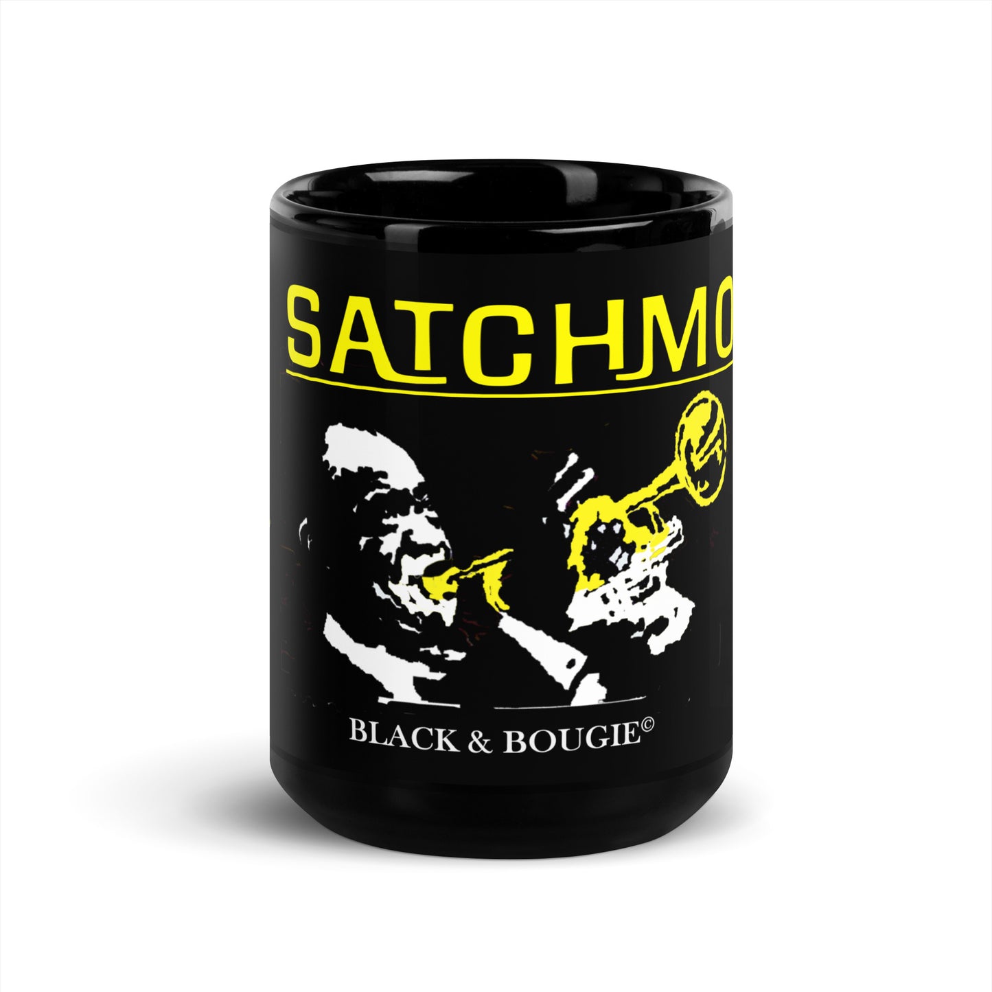 Louis Armstrong Black Glossy Mug