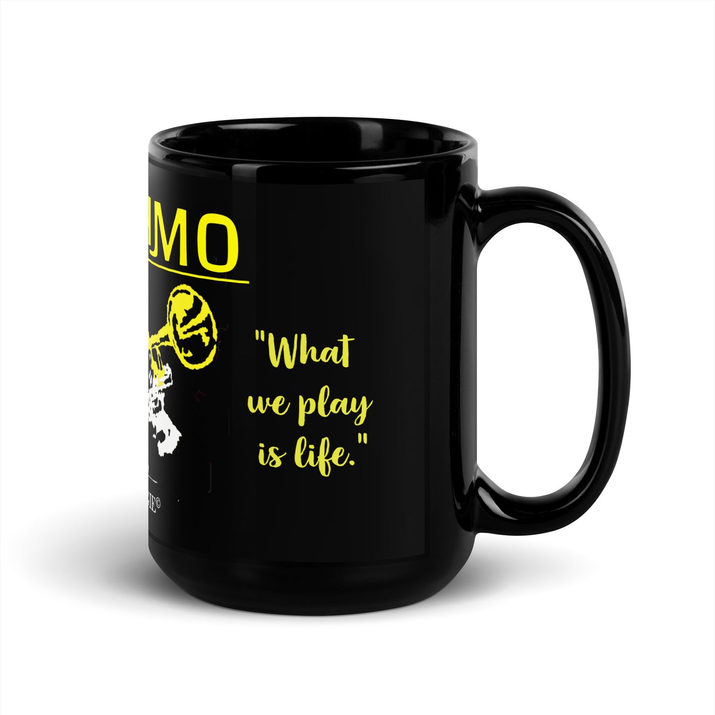 Louis Armstrong Black Glossy Mug
