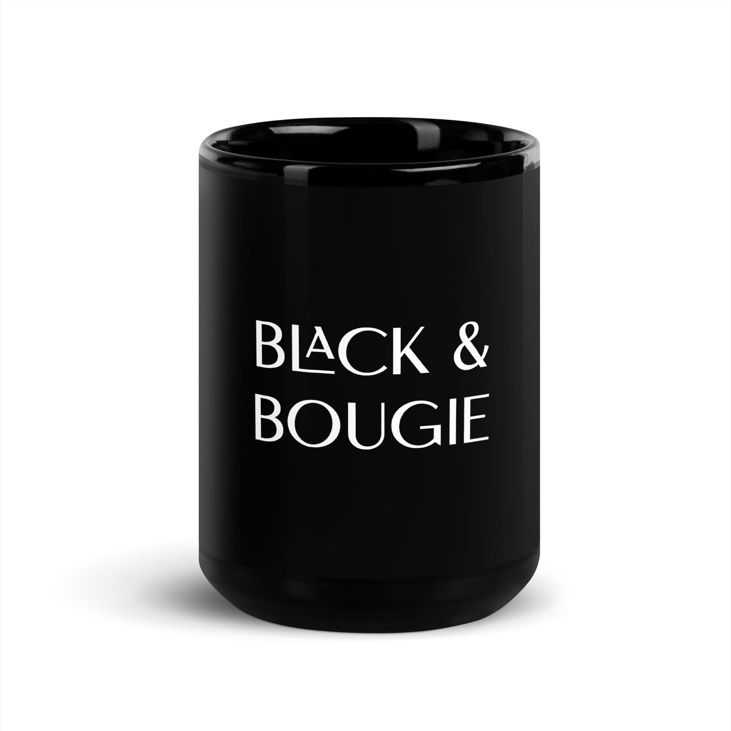 Black & Bougie -Black Glossy Mug