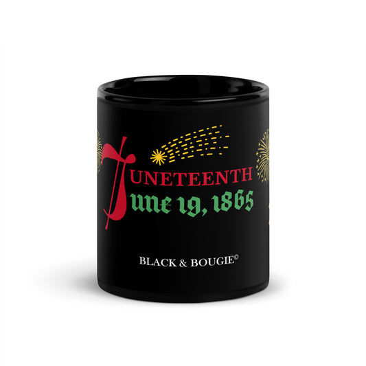 Juneteenth Black Glossy Mug