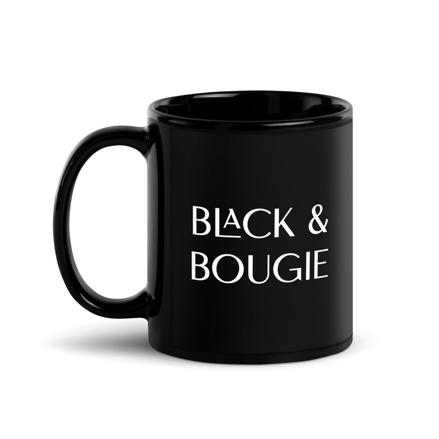 Black & Bougie -Black Glossy Mug