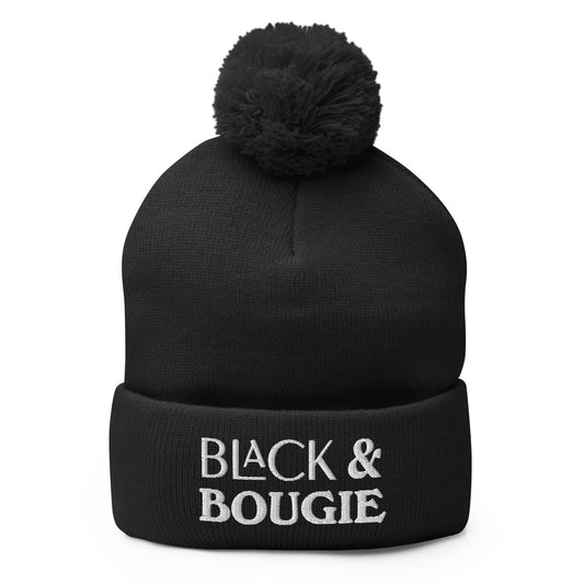 Black & Bougie Pom-Pom Beanie