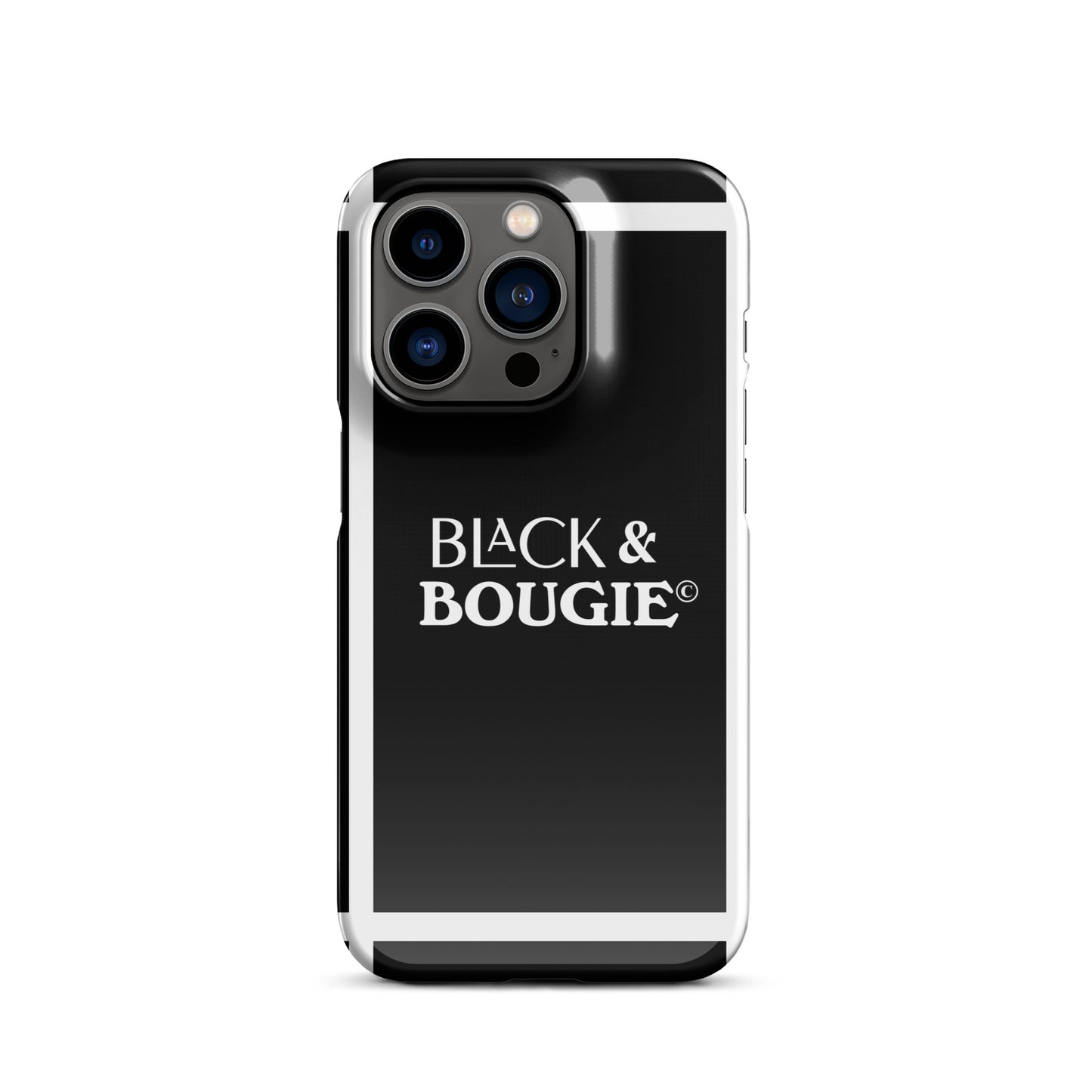 Black & Bougie Snap case for iPhone® - Plaid