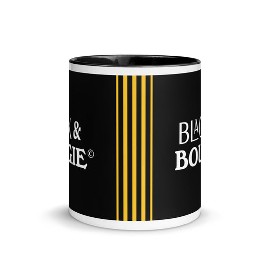 Black & Bougie Gold Striped Mug