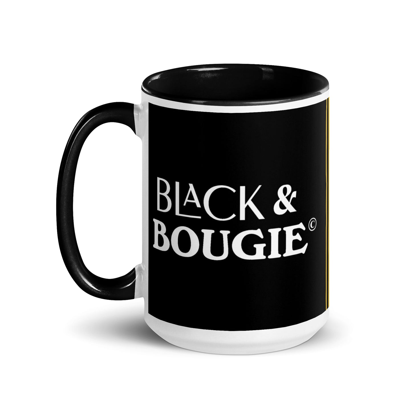 Black & Bougie Gold Striped Mug