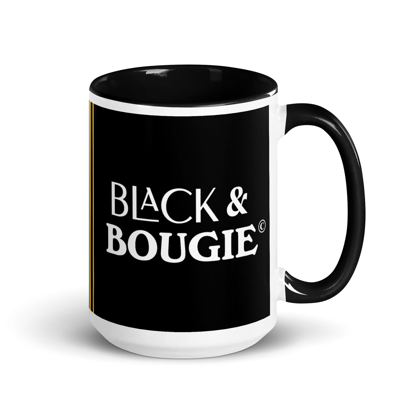 Black & Bougie BW Gold Striped Mug