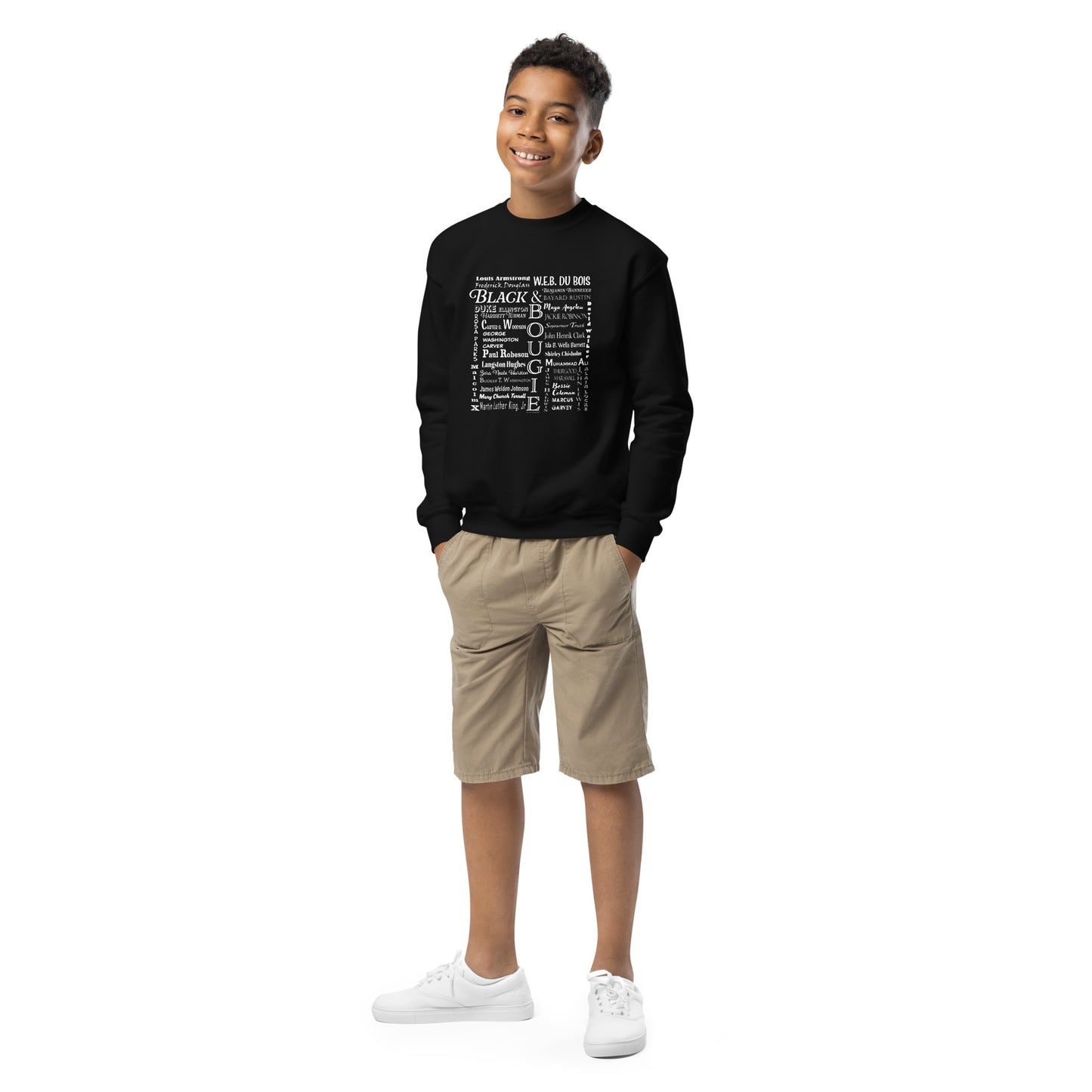 Black & Bougie - Historical Names Youth crewneck sweatshirt